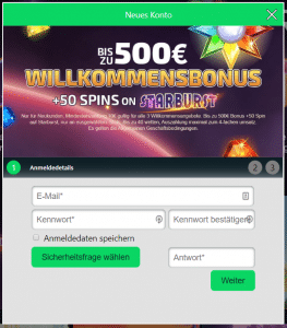 The Online Casino Anmeldung