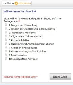 Live Chat Thema Auswahl Lanadas Casino