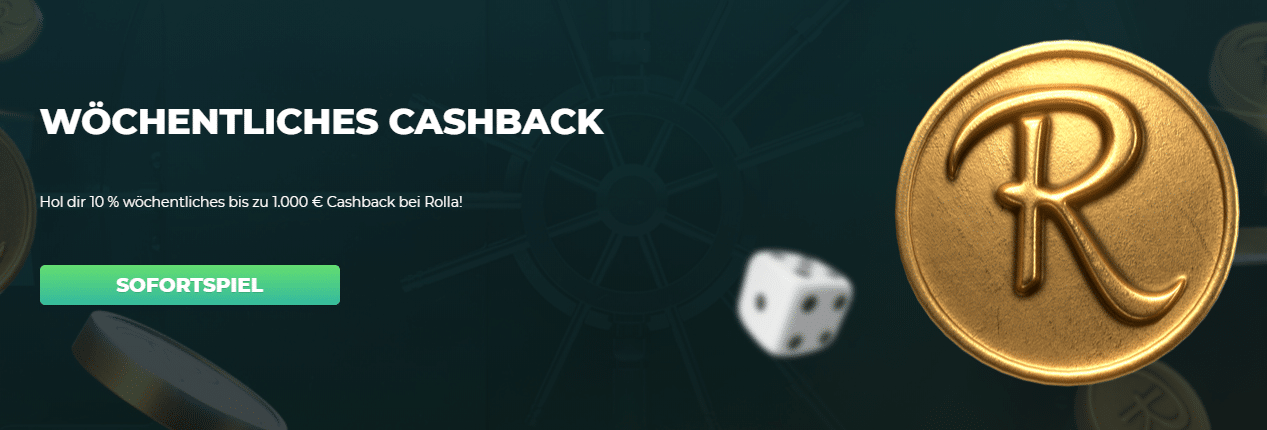 Cashback Angebot im Rolla Casino