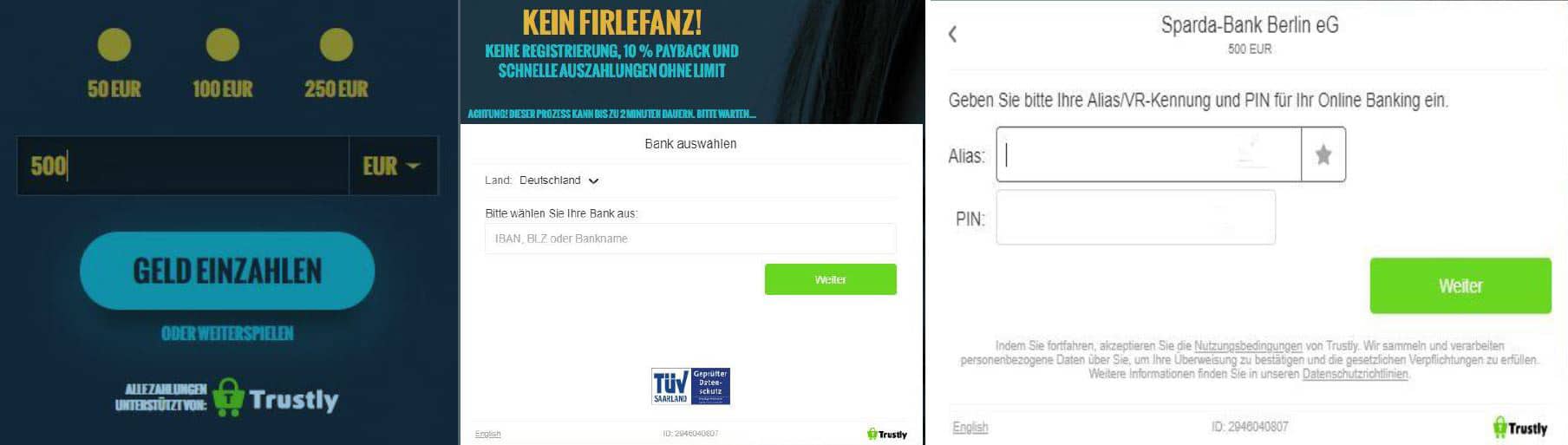 No Account Einzahlungsschritte Pay N Play